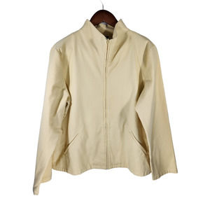 Eileen Fisher Womens Large‎ Blazer Light Jacket Yellow Long Sleeve Zip